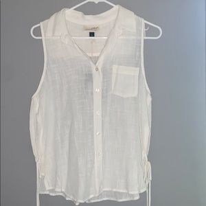 A Sheer Button-up Tank Top